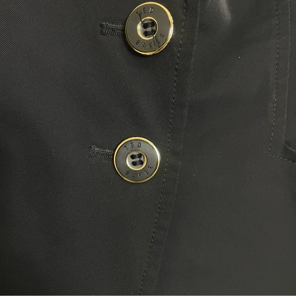 Ted Baker Working‎ Title Jacket Blazer Lined Button Closure Black Size 2